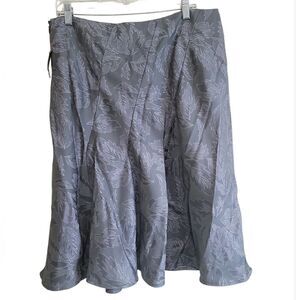 Style & Company Gray and Silver Floral Print Skirt Sz  14 NWT